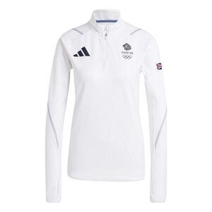 Adidas Womens/Ladies Team GB Performance Quarter Zip Tracksuit Top / White